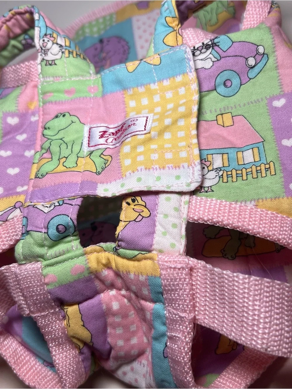 Rare ZAPF creations Baby Doll Babywearing carrier vintage 1990s patchwork
